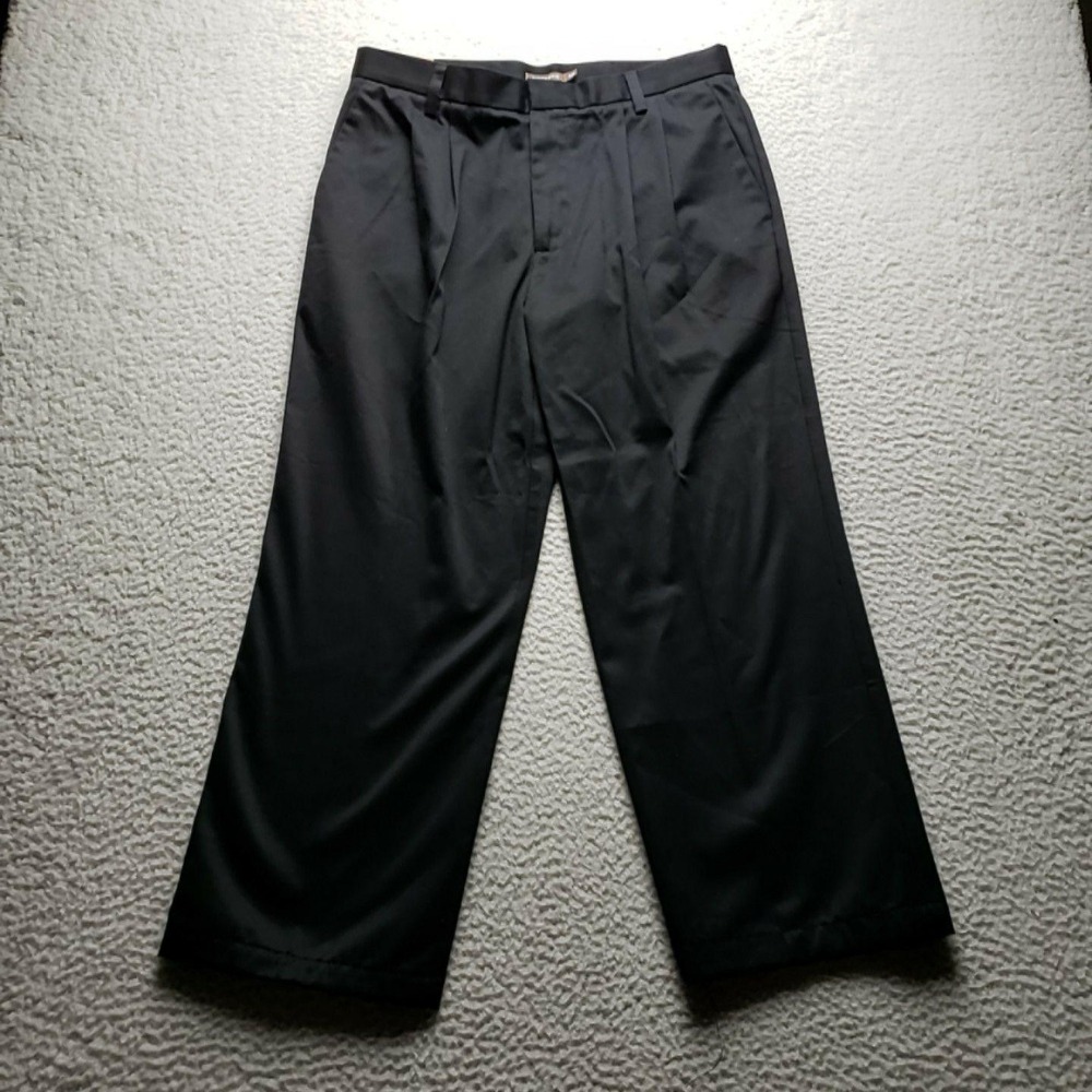 Dockers Pants Mens 33x30 Black D3 Classic Fit Pleated Cotton Chino Casual